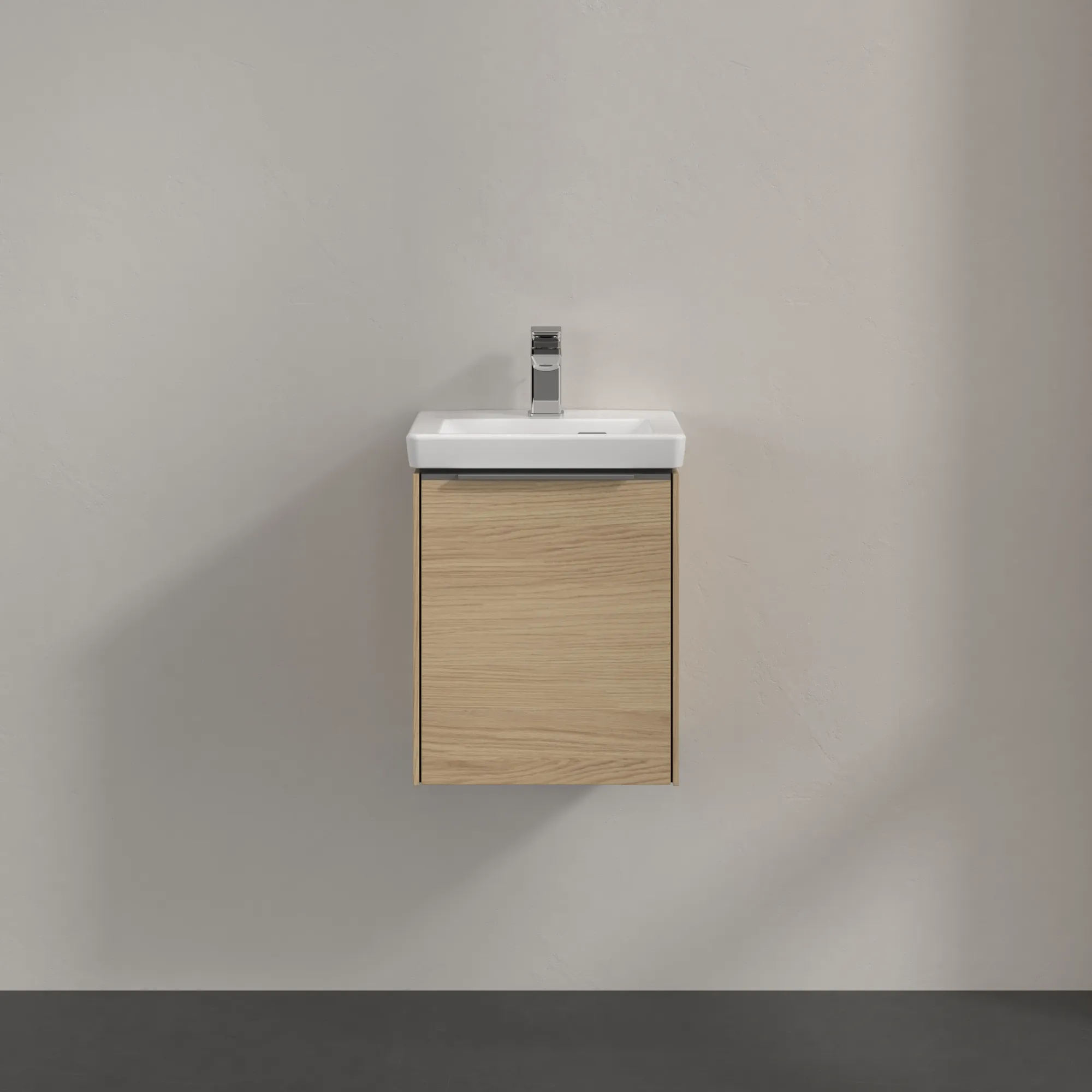 Villeroy & Boch Waschtischunterschrank mit Tür „Subway 3.0“ für Schrankwaschtisch 351 × 429 × 309 mm Nordic Oak, 1 Tür, für Becken mittig, Anschlag links Villeroy & Boch Waschtischunterschrank mit Tür „Subway 3.0“ für Schrankwaschtisch 351 × 429 × 309 mm Nordic Oak, 1 Tür, für Becken mittig, Anschlag links