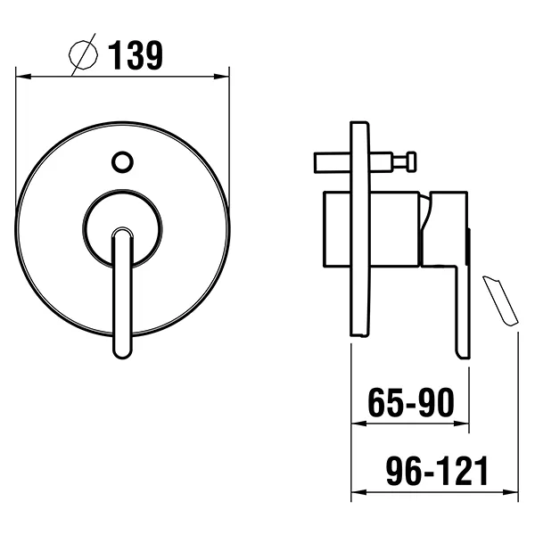 Laufen Einhebel-Unterputz-Wannenmischer LUA zu Simibox Standard und Simibox Light 2, chrom Laufen Einhebel-Unterputz-Wannenmischer LUA zu Simibox Standard und Simibox Light 2, chrom