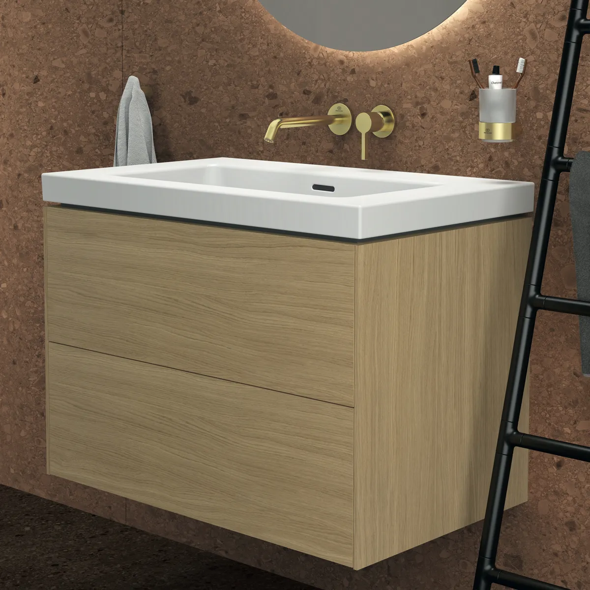 Ideal Standard ConcaAcc Zahnputzbecher rund Brushed Gold Ideal Standard ConcaAcc Zahnputzbecher rund Brushed Gold