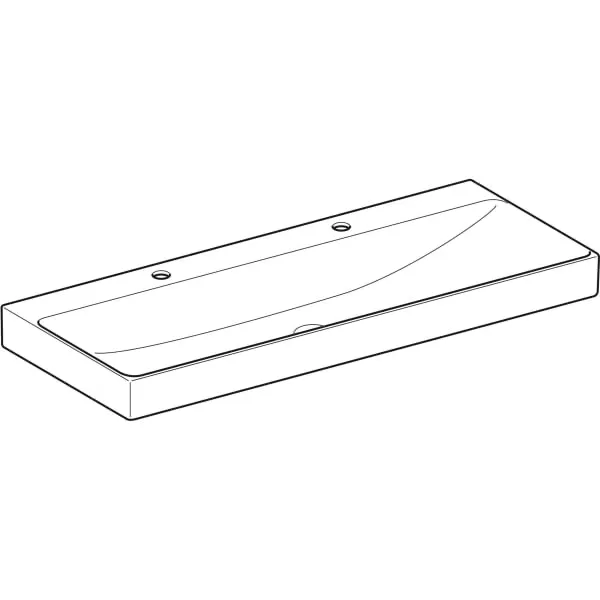 Wandwaschtisch „One“, rechteckig, Hahnlochposition links und rechts 120 × 48 cm mit KeraTect® Wandwaschtisch „One“, rechteckig, Hahnlochposition links und rechts 120 × 48 cm mit KeraTect®