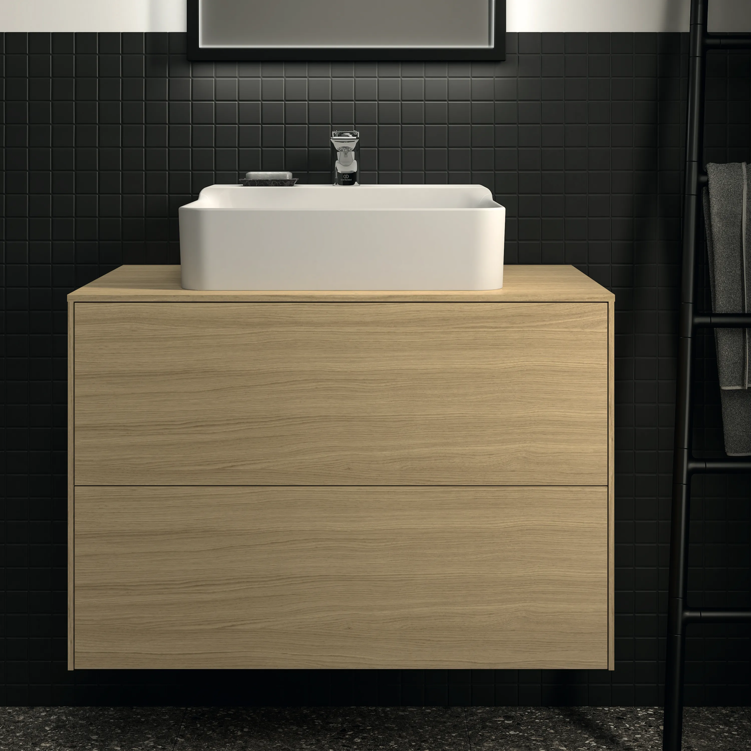 Ideal Standard Waschtischunterschrank „Conca“ 80,2 × 55 × 50,5 cm Eiche hell Furnier Ideal Standard Waschtischunterschrank „Conca“ 80,2 × 55 × 50,5 cm Eiche hell Furnier
