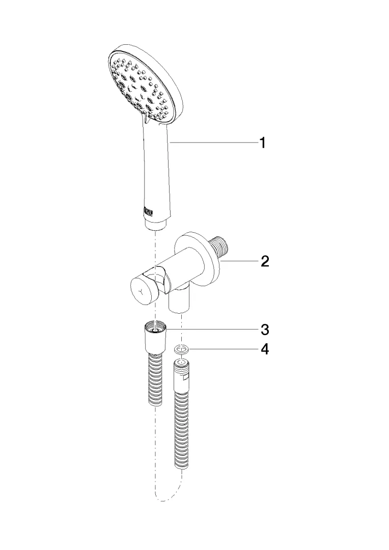 Schlauchbrausegarnitur mit integriertem Brausehalter SERIENSPEZIFISCH Chrom 27803660 Schlauchbrausegarnitur mit integriertem Brausehalter SERIENSPEZIFISCH Chrom 27803660