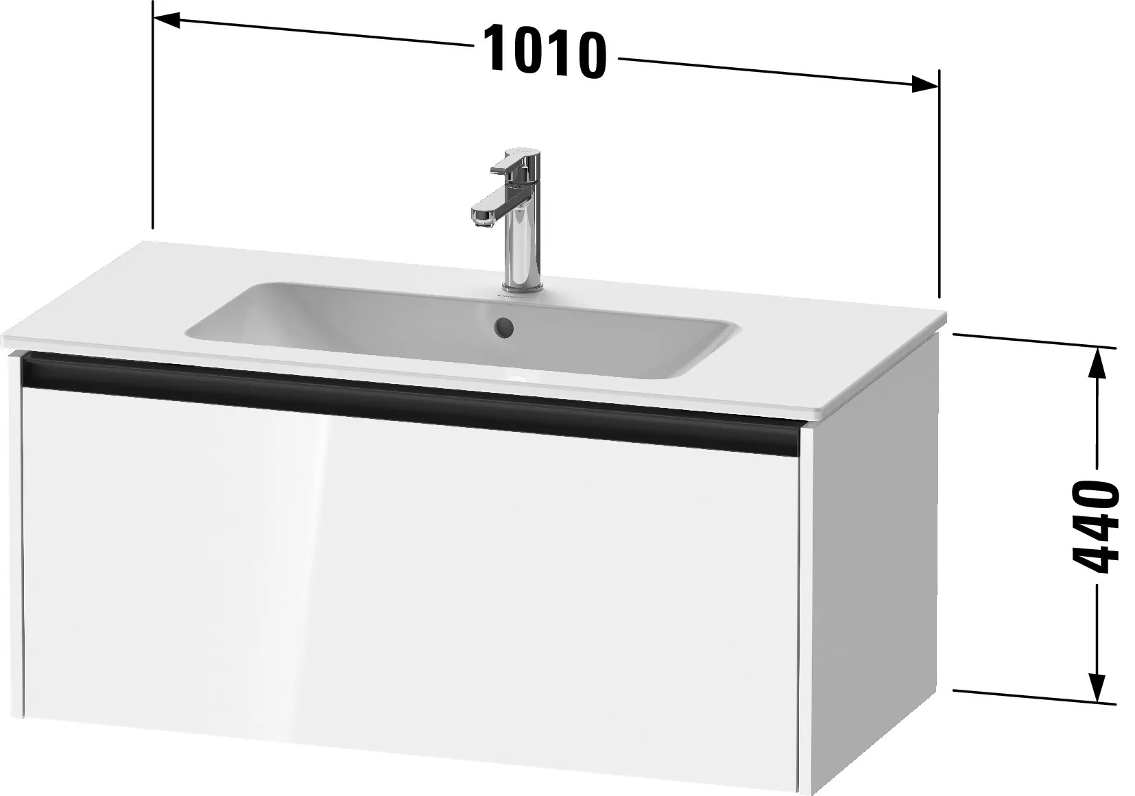 Duravit Waschtischunterschrank wandhängend „Ketho.2“ 101 × 44 × 48 cm in Weiß Supermatt Duravit Waschtischunterschrank wandhängend „Ketho.2“ 101 × 44 × 48 cm in Weiß Supermatt