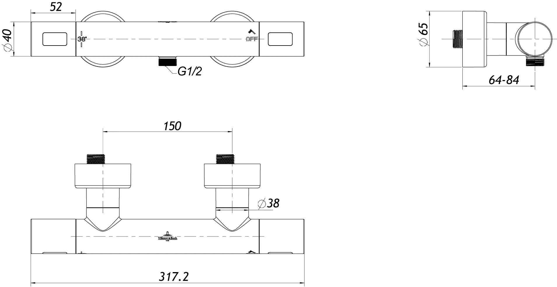 Einhand-Duscharmatur TVS00001700061 10,4 cm