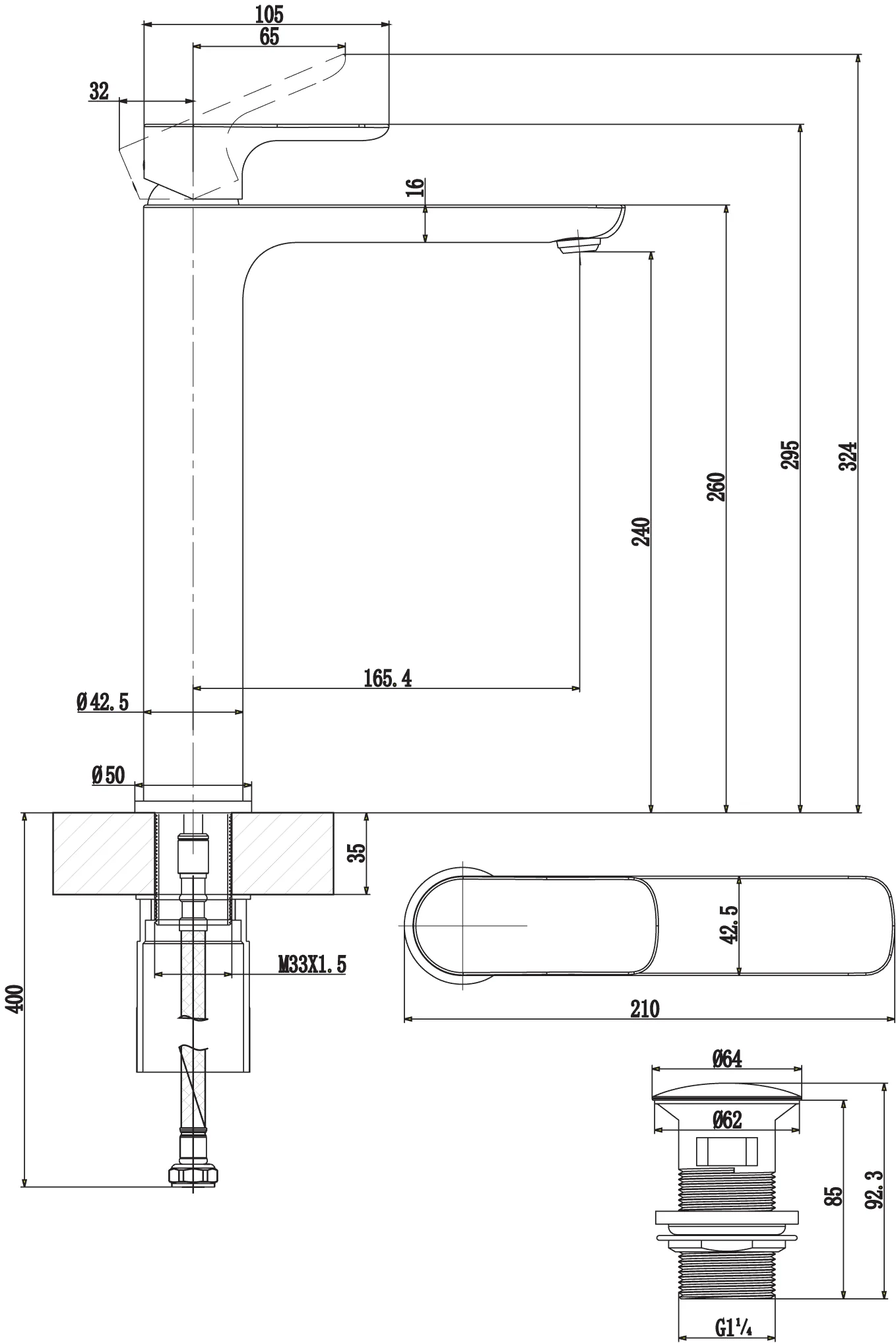 Villeroy & Boch O.novo Einhebel-Waschtischarmatur erhöht TVW104105110 Chrom Villeroy & Boch O.novo Einhebel-Waschtischarmatur erhöht TVW104105110 Chrom