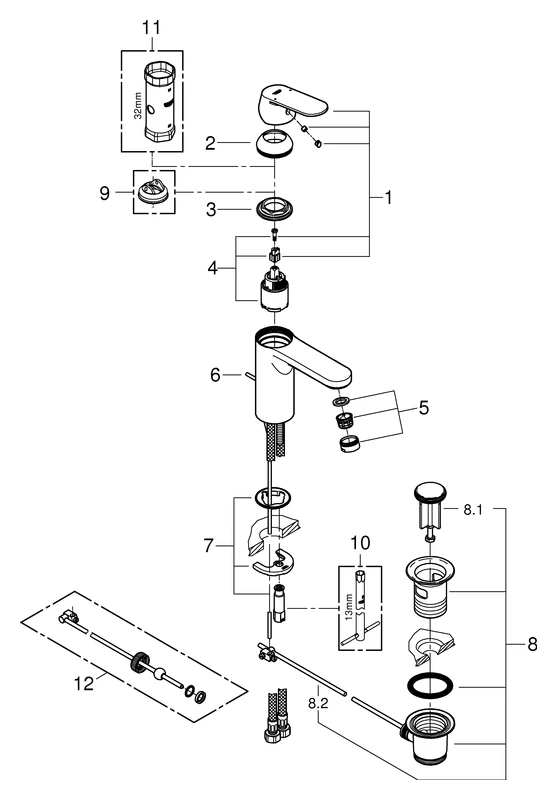 Einhand-Waschtischbatterie Eurosmart Cosmopolitan 23325, M-Size, Einlochmontage, Zugstangen-Ablaufgarnitur 1 1/4'', chrom Einhand-Waschtischbatterie Eurosmart Cosmopolitan 23325, M-Size, Einlochmontage, Zugstangen-Ablaufgarnitur 1 1/4'', chrom