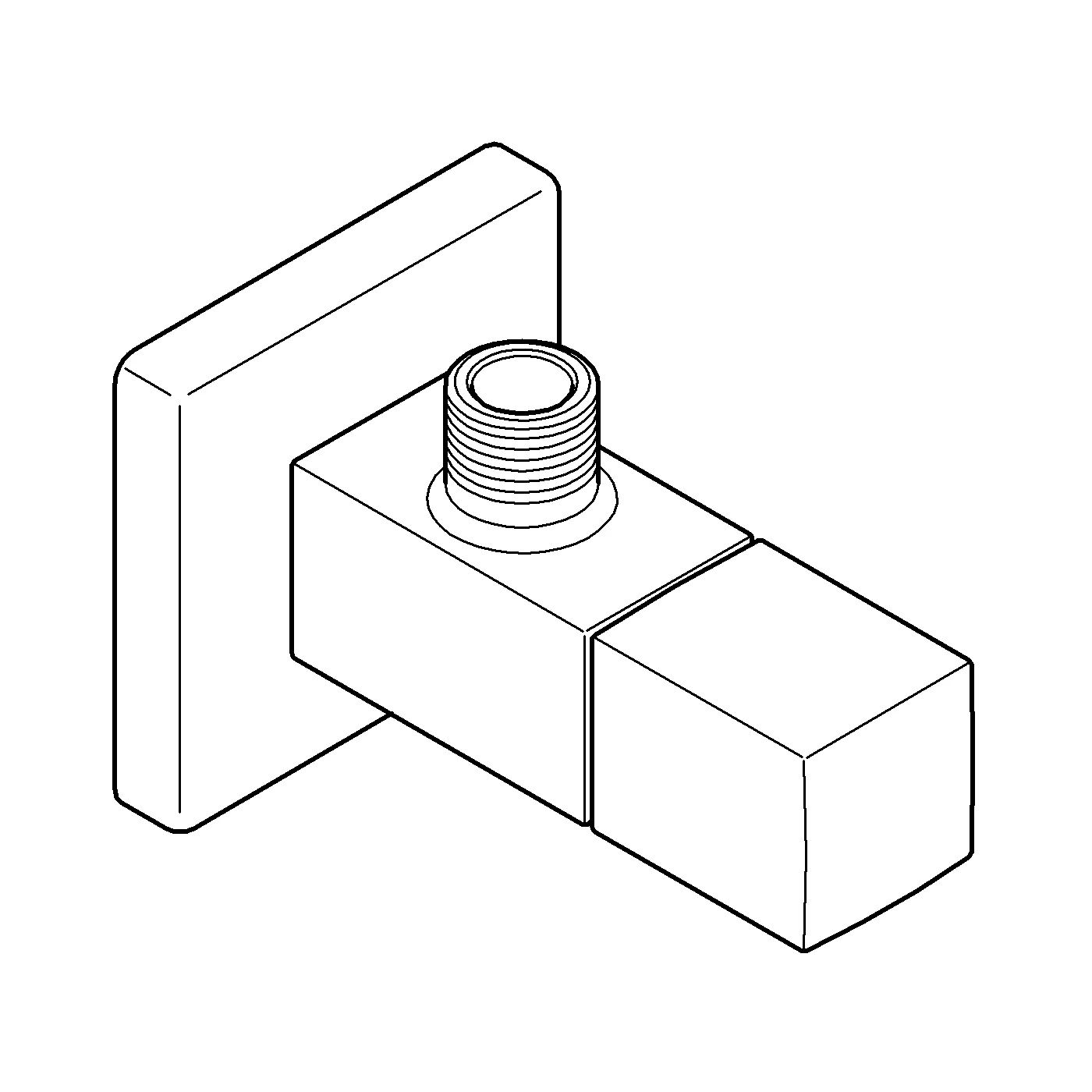 Eckventil Eurocube 22012, Wandanschluss 1/2'', Abgang 3/8'', Markierung neutral, chrom