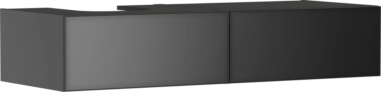 Hansgrohe Xevolos E Waschtischunterschrank Schiefergrau Matt 1370x550mm mit 2 Schubkästen, grifflos, PushOpen, SoftClose Hansgrohe Xevolos E Waschtischunterschrank Schiefergrau Matt 1370x550mm mit 2 Schubkästen, grifflos, PushOpen, SoftClose
