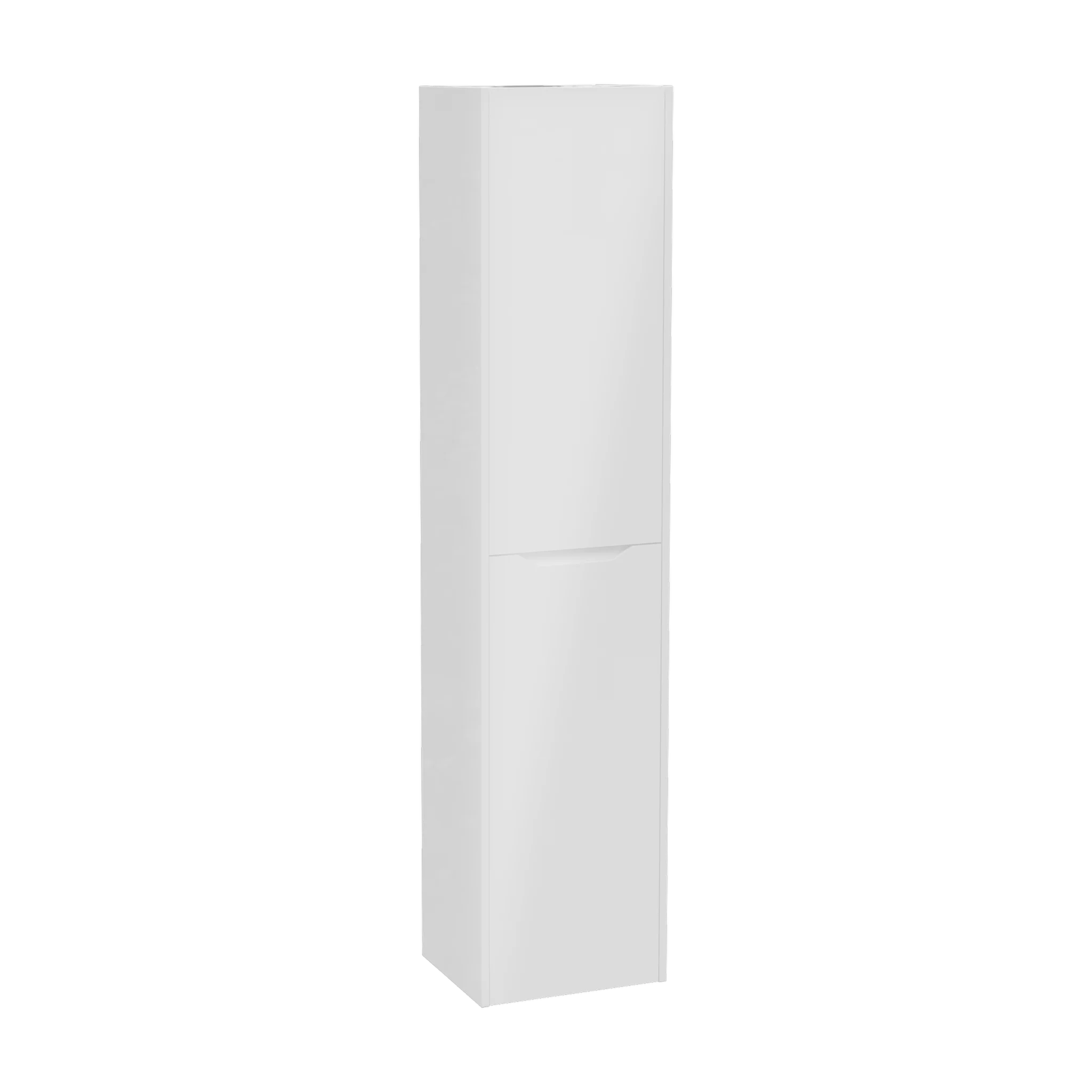 VitrA New Integra Square Hochschrank, 40x35x180 cm, weiß Hochglanz, wandhängend mit Softclose-Türen und Griffmulde