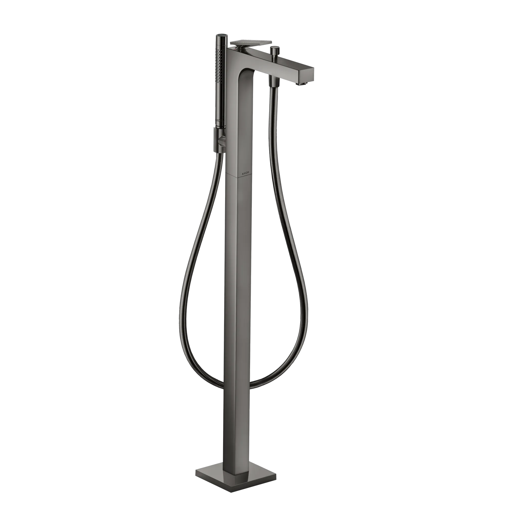 Hansgrohe AXOR Citterio Einhebel-Wannenmischer bodenstehend - Rautenschliff, Polished Black Chrome