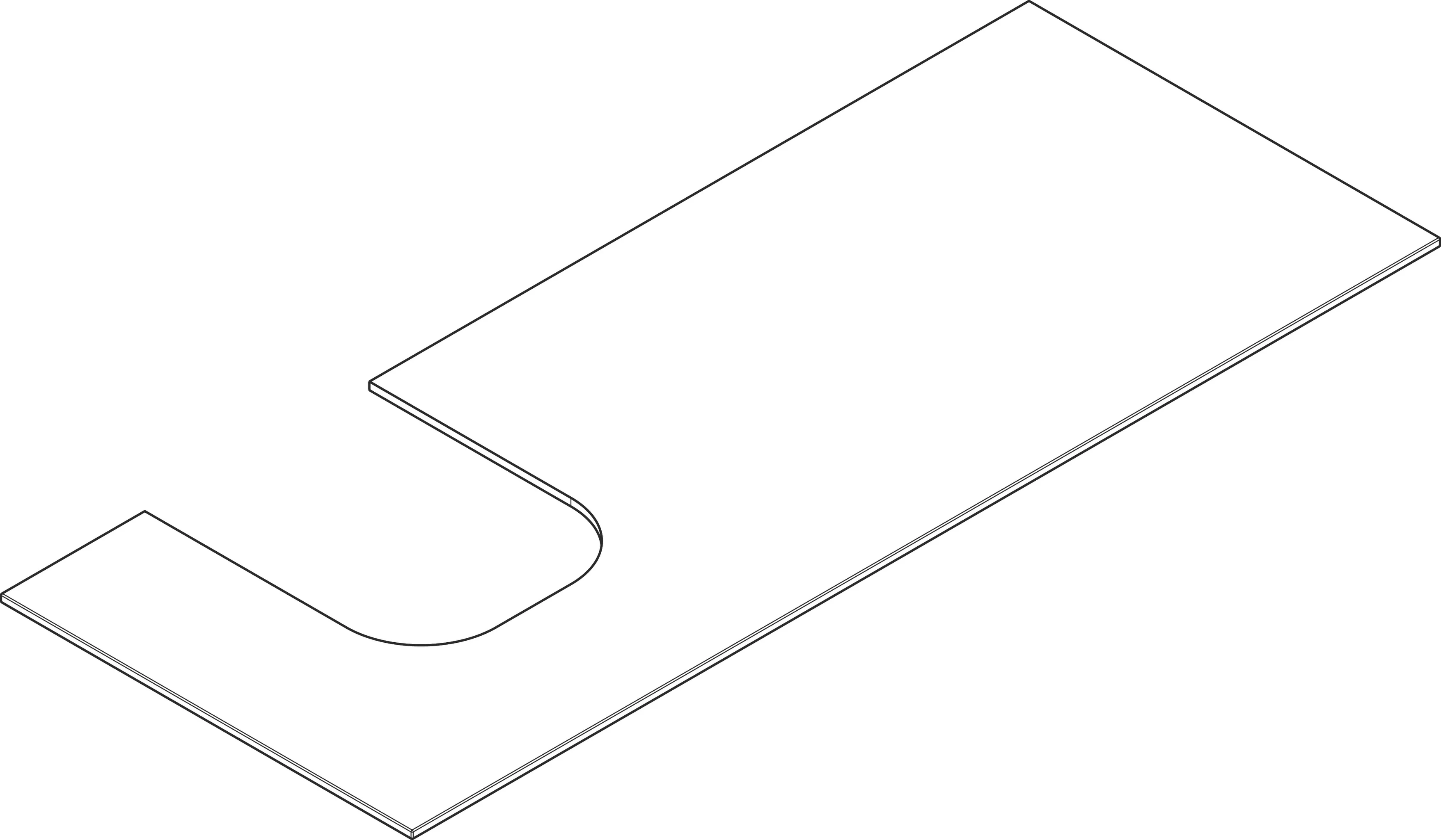 Hansgrohe Xevolos E Konsole, Mattweiß, 1370 x 550 mm, mit Ausschnitt links für Aufsatzwaschtisch geschliffen