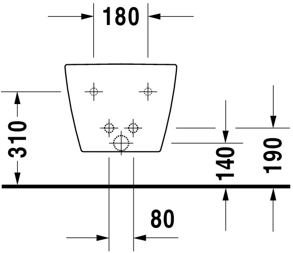 Duravit Wand-Bidet „ME by Starck“, Befestigung sichtbar 37 × 57 × 29,5 cm in Weiß Seidenmatt