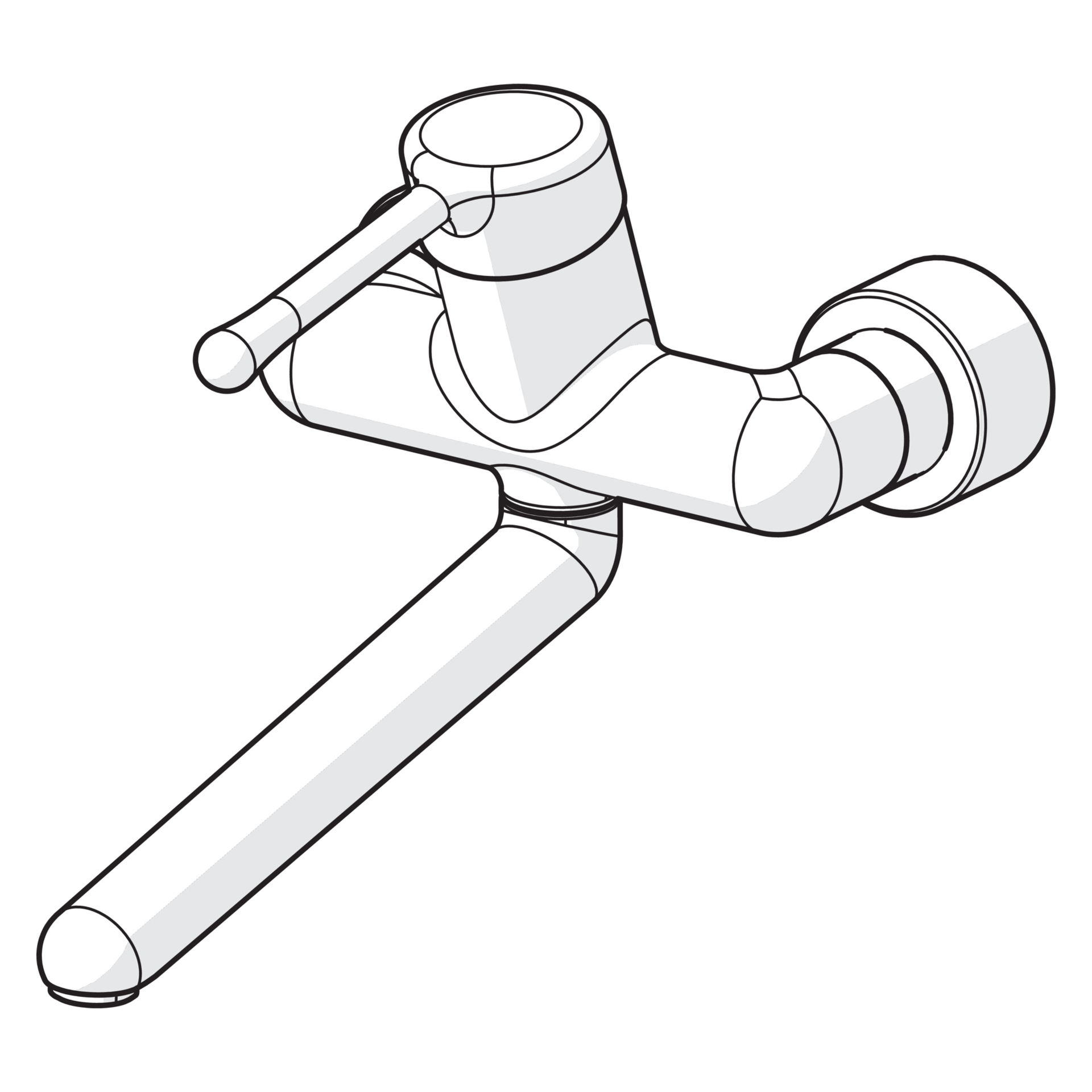Einhand-Waschtischarmatur Bedienungshebel lang „Medipro“ Ausladung 311 mm in Chrom Einhand-Waschtischarmatur Bedienungshebel lang „Medipro“ Ausladung 311 mm in Chrom