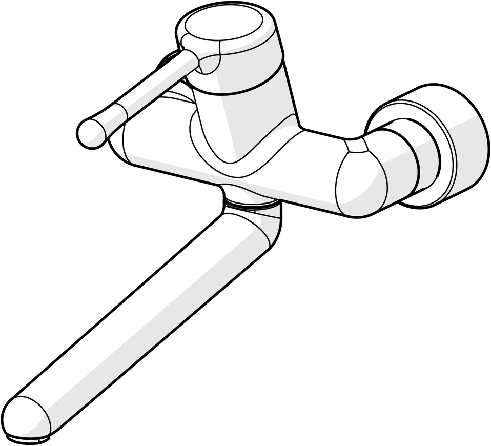 HansaMEDIPRO Waschtischarmatur HansaMEDIPRO 0257 Bedienungshebel lang Chrom