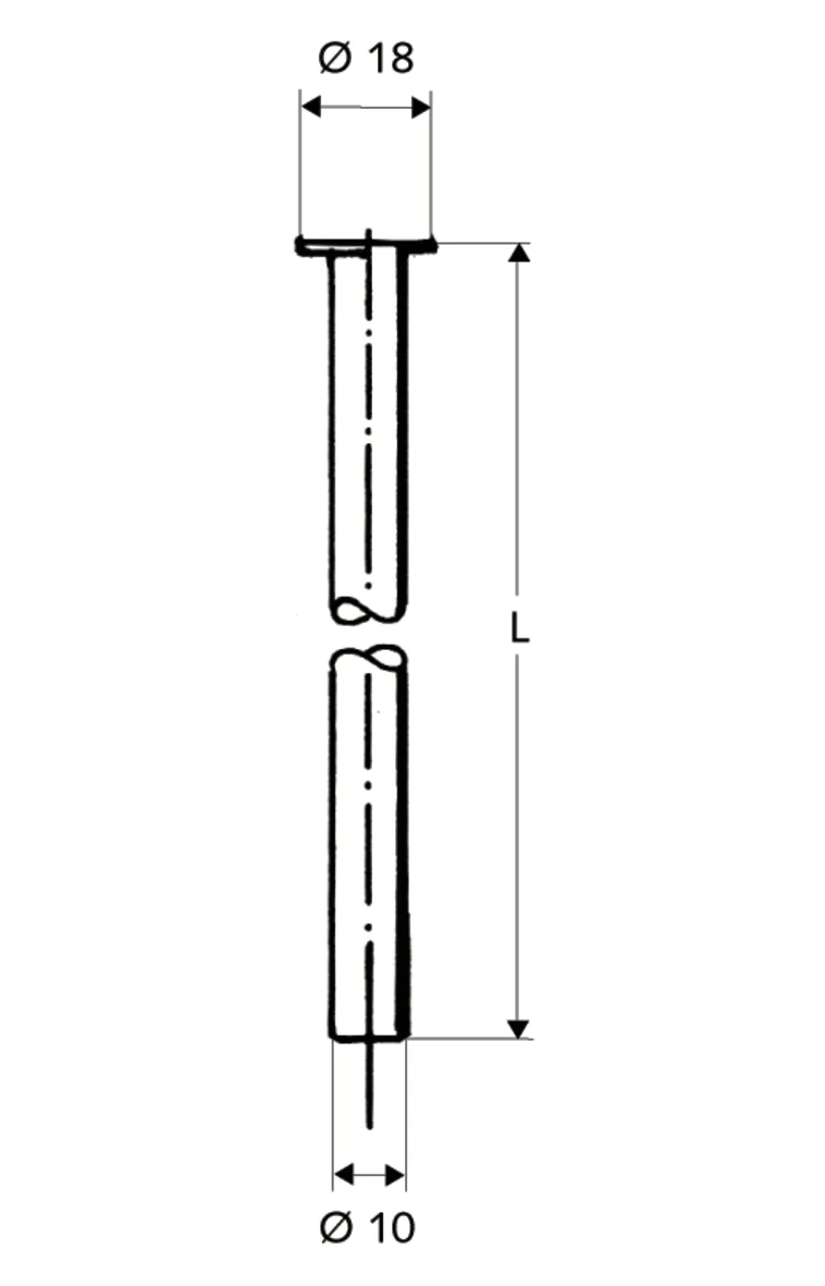 Kupferrohr Ø 10 mm, Einerseits mit Bördel Ø 18 mm für G 1/2 Überwurfmutter, andererseits glatt, 300 mm, chrom Kupferrohr Ø 10 mm, Einerseits mit Bördel Ø 18 mm für G 1/2 Überwurfmutter, andererseits glatt, 300 mm, chrom