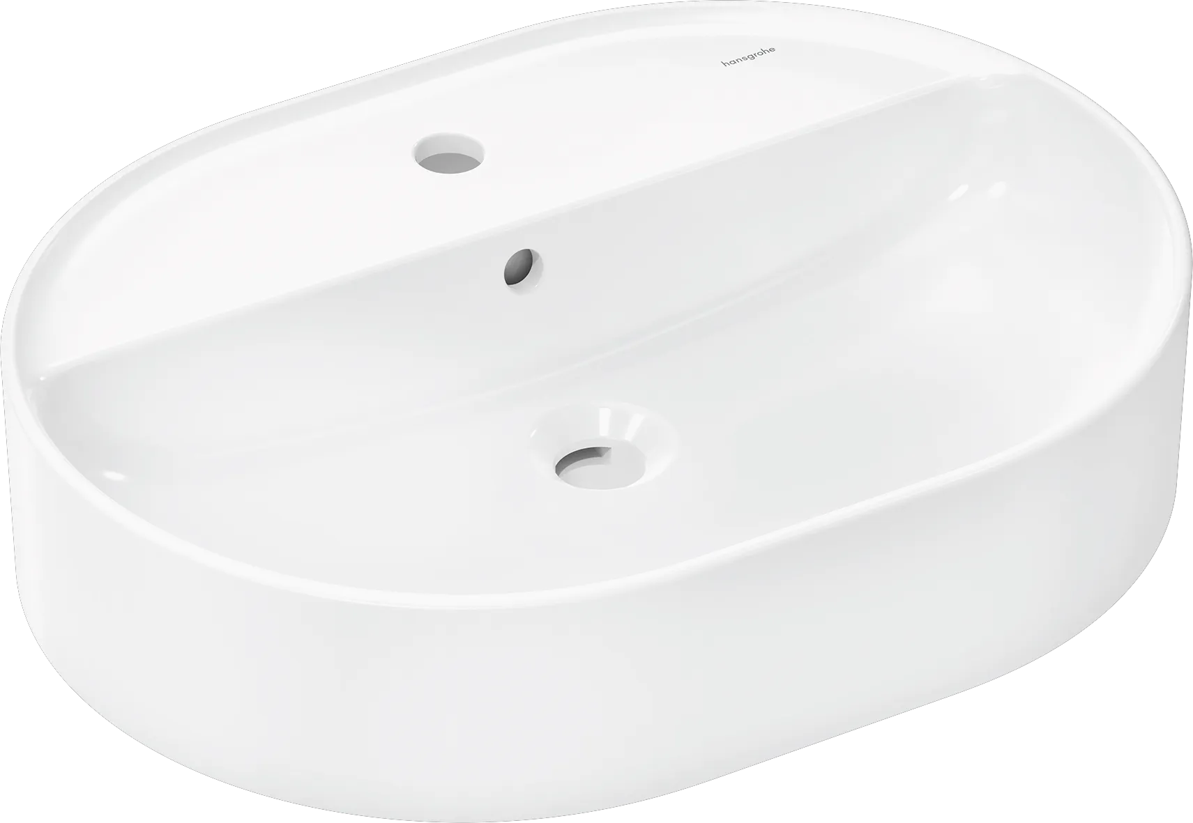 Hansgrohe Xuniva U Aufsatzwaschtisch 600⁄450 mit Hahnloch und Überlauf, Weiß Hansgrohe Xuniva U Aufsatzwaschtisch 600⁄450 mit Hahnloch und Überlauf, Weiß