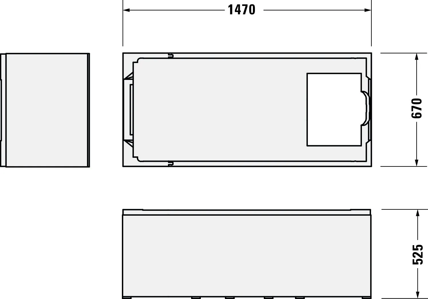 Duravit Badewanne „No.1“ rechteck 150 × 70 cm, Fußablauf