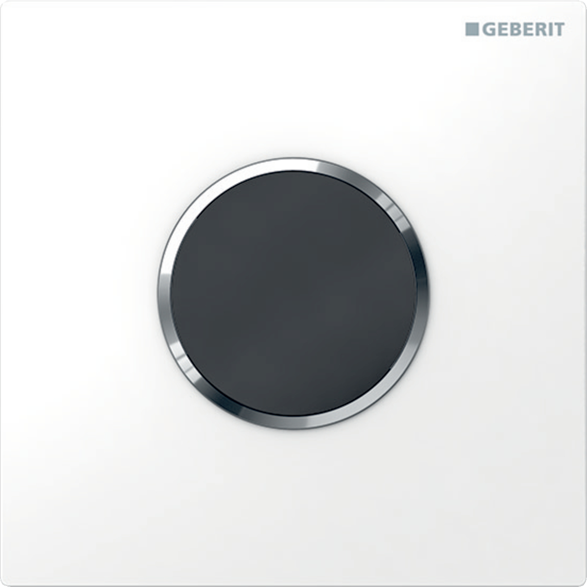Geberit Urinalsteuerung mit elektronischer Spülauslösung in weiß / hochglanz verchromt Geberit Urinalsteuerung mit elektronischer Spülauslösung in weiß / hochglanz verchromt