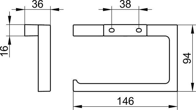Edition 11 11162130000 Toilettenpapierhalter offene Form Schwarzchrom gebürstet Edition 11 11162130000 Toilettenpapierhalter offene Form Schwarzchrom gebürstet
