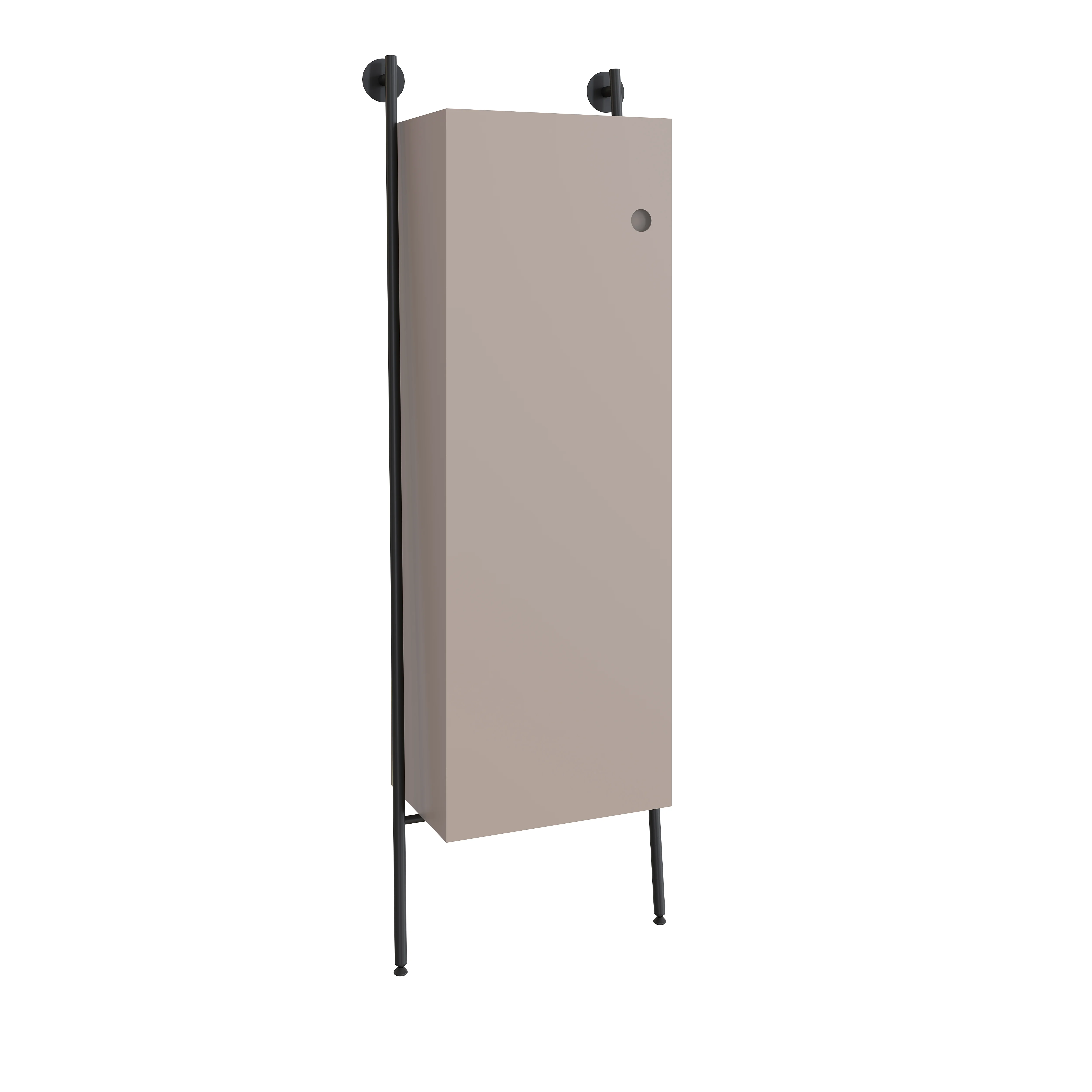 Plural Hochschrank mit Metallrack 53 x 30 x 159 cm (BxTxH) mit 1 Tür Türanschlag links Taupe Matt Plural Hochschrank mit Metallrack 53 x 30 x 159 cm (BxTxH) mit 1 Tür Türanschlag links Taupe Matt