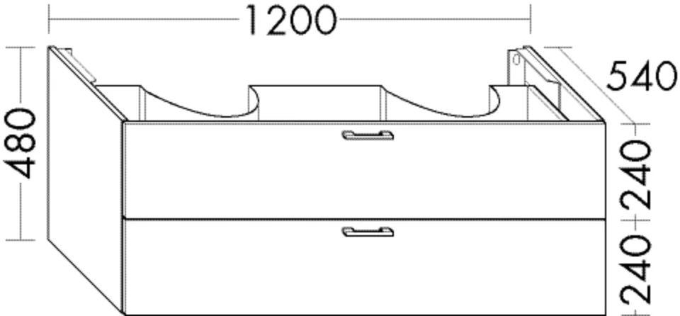 Waschtischunterschrank Sys30 von burgbad - 1.200 mm breit, 480 mm hoch, 540 mm tief, max. Beckenbreite 500 mm Waschtischunterschrank Sys30 von burgbad - 1.200 mm breit, 480 mm hoch, 540 mm tief, max. Beckenbreite 500 mm