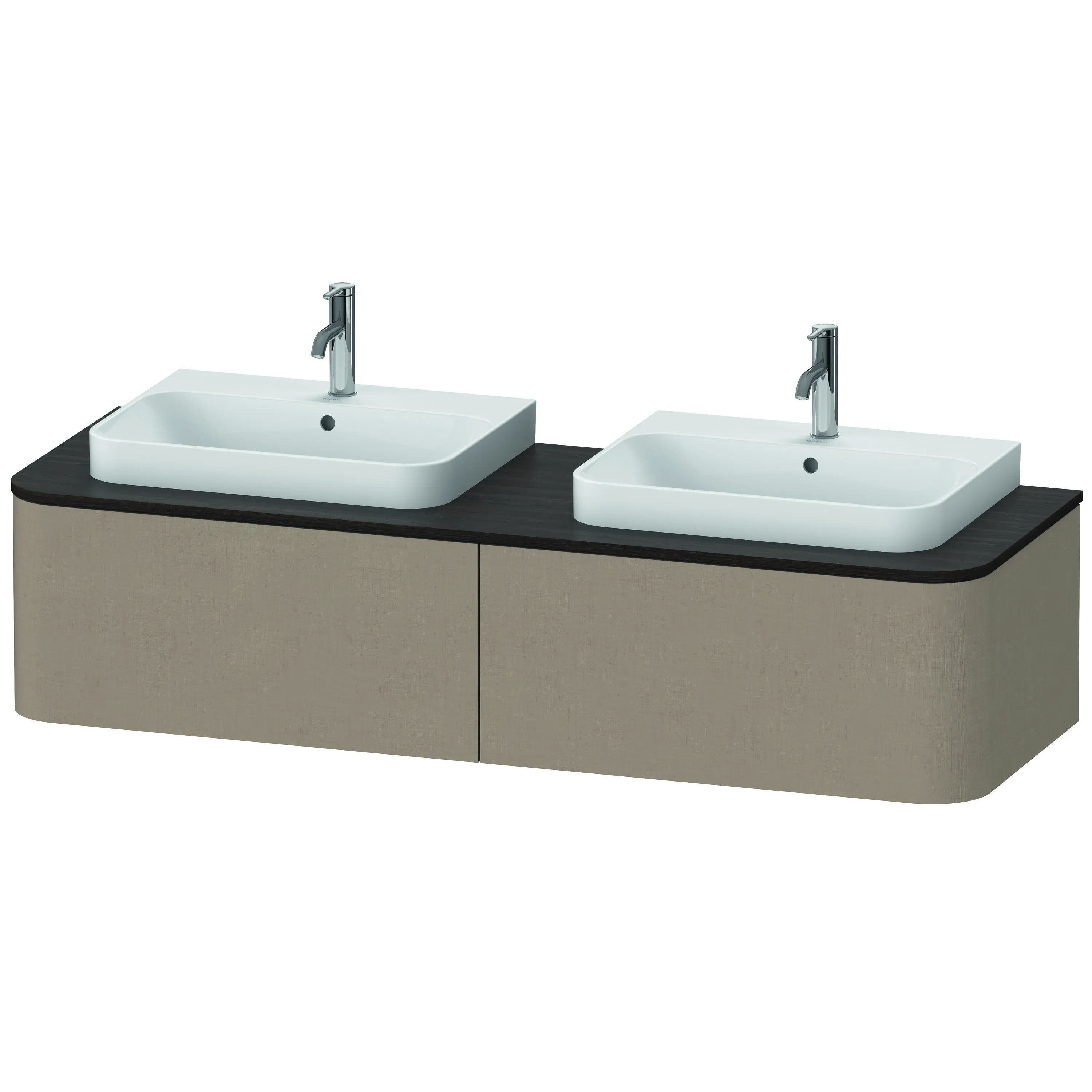 Duravit Waschtischunterschrank wandhängend „Happy D.2 Plus“ 160 × 35,4 × 55 cm Leinen
