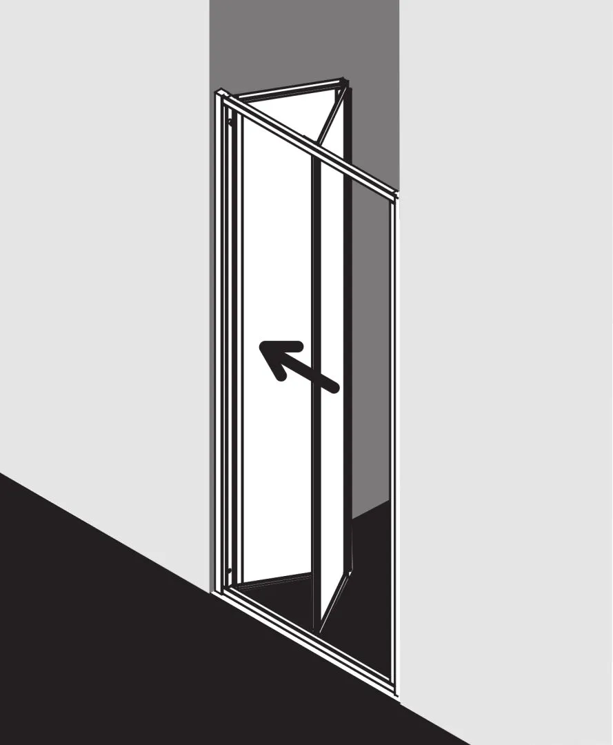 Kermi Duschdesign IBIZA 2000 Falttür, 1750x700 mm, Silber Mattglanz