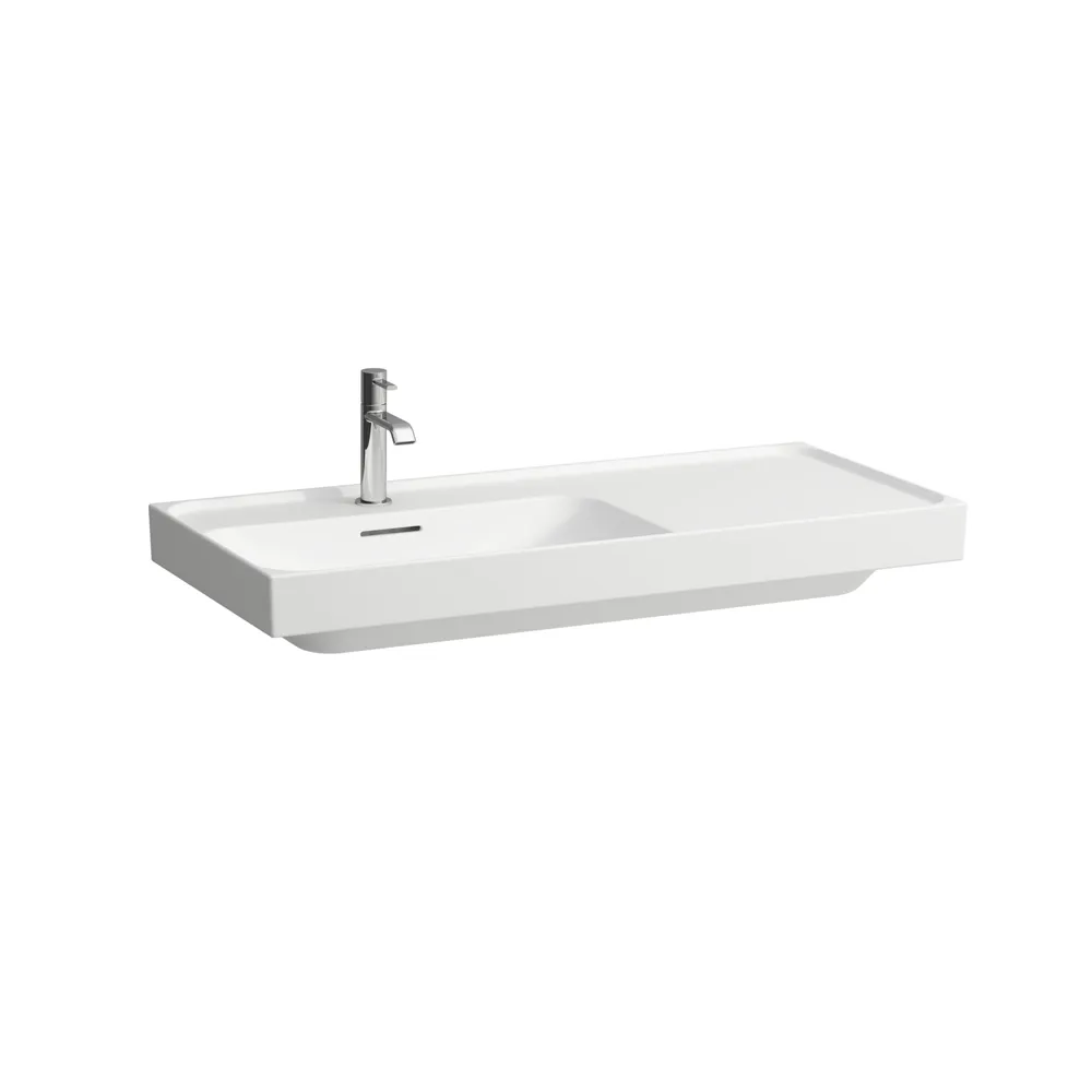 Waschtisch MEDA 460x1000x160 Ablage rechts 1 Hahnloch mit Überlauf Weiß Waschtisch MEDA 460x1000x160 Ablage rechts 1 Hahnloch mit Überlauf Weiß