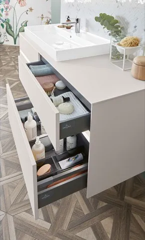 Villeroy & Boch Schrankwaschtisch aus TitanCeram geschliffen „Collaro“ 1000 × 470 × 160 mm, mit Hahnlochbohrung, Hahnlochposition mittig in Weiß Alpin Villeroy & Boch Schrankwaschtisch aus TitanCeram geschliffen „Collaro“ 1000 × 470 × 160 mm, mit Hahnlochbohrung, Hahnlochposition mittig in Weiß Alpin