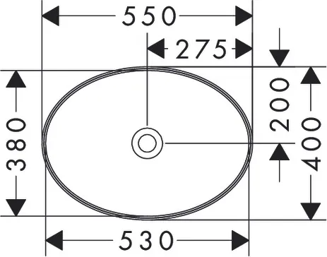 Xuniva D Aufsatzwaschtisch 550/400 ohne Hahnloch und Überlauf Weiß Xuniva D Aufsatzwaschtisch 550/400 ohne Hahnloch und Überlauf Weiß