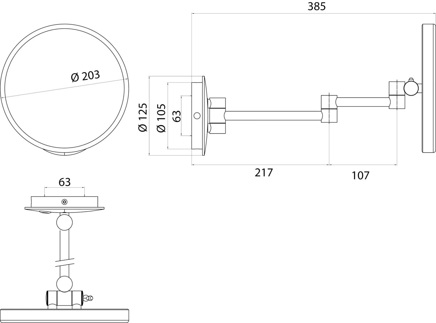 Spiegel „Rasier-Und Kosmetikspiegel“ ⌀ 20,3 cm in Chrom Spiegel „Rasier-Und Kosmetikspiegel“ ⌀ 20,3 cm in Chrom