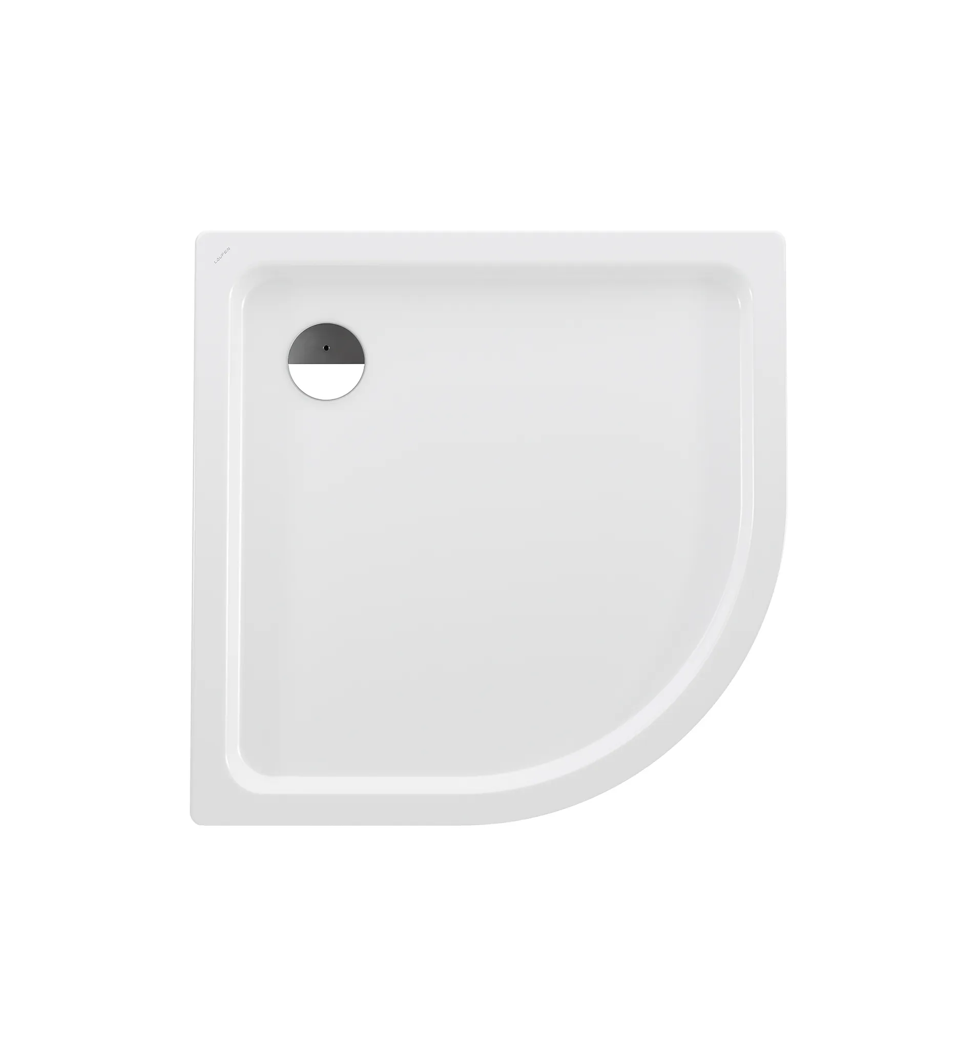Laufen Duschwanne Viertelkreis PLATINA 1000x1000x65 Stahl, weiß Höhe: 6,5 cm|Farbe: Weiß|Größe: 100 × 100 cm|Oberflächenbeschichtung: ohne Oberflächenbeschichtung
