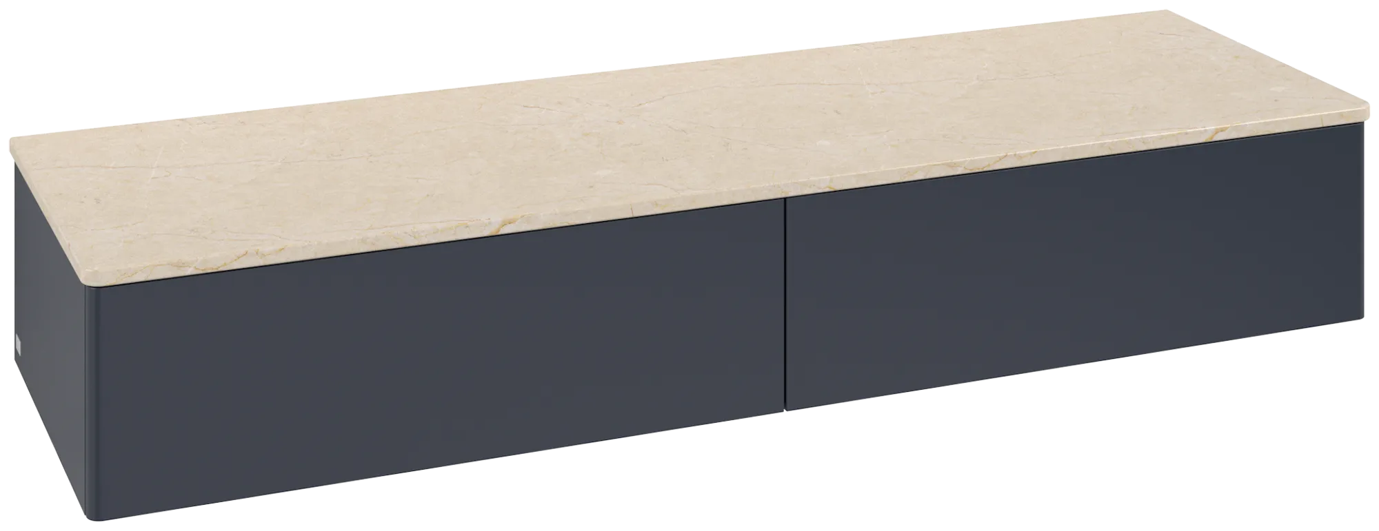 Villeroy & Boch Antao Sideboard L42, 1600x268x500mm, Midnight Blue Matt Lacquer / Botticino