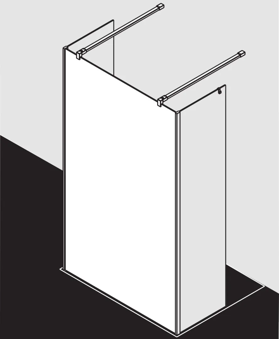 Kermi Duschdesign Walk-In-Duschkabine „WALK-IN XB“ Glas Klar, Profile Silber Hochglanz, BV: 1200 - 1200 mm H: 2000 mm