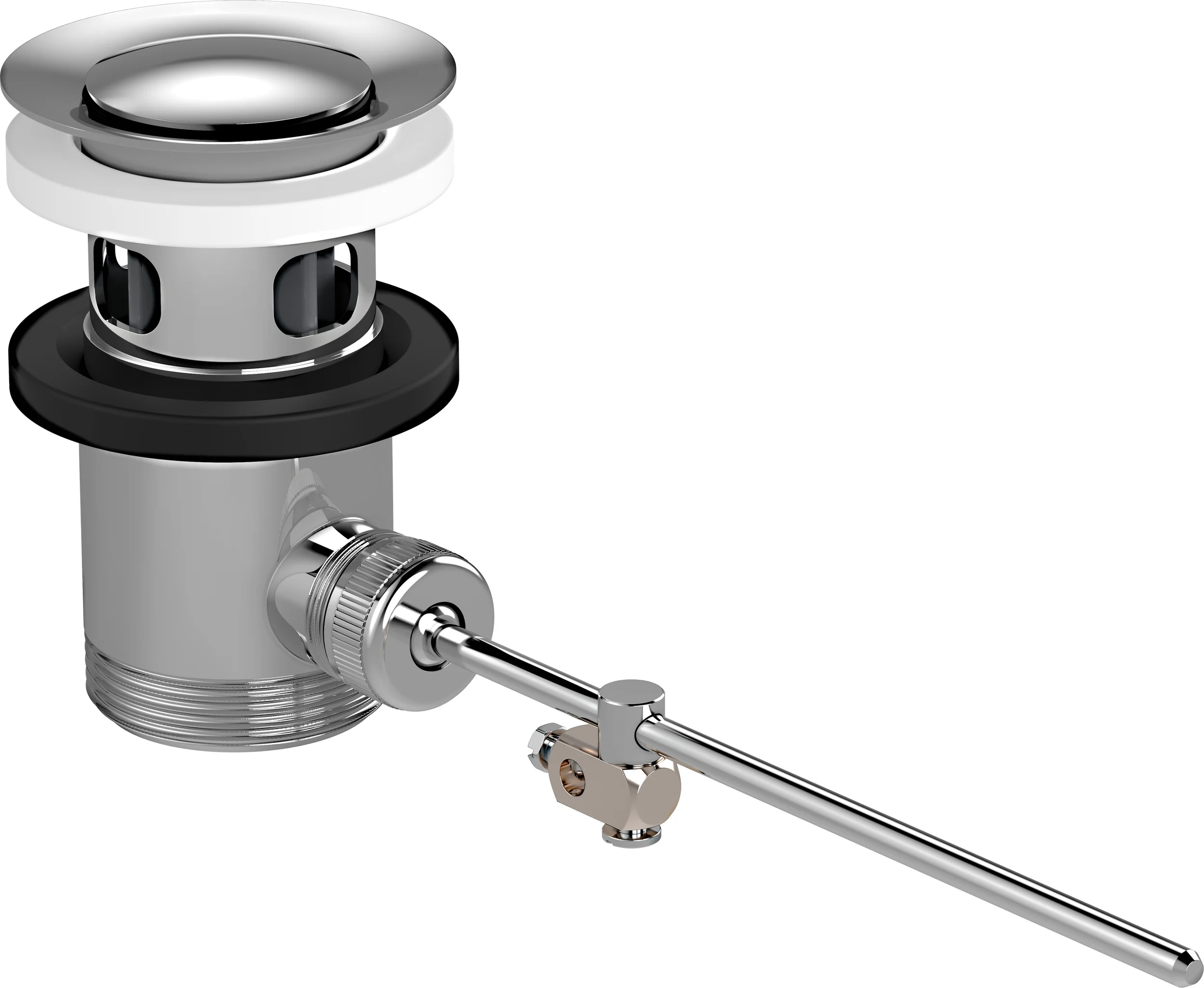 Hansgrohe Ablaufventil Chrom für Waschtisch- und Bidetmischer DN32 mit Zugstange, G 11/4, mit Überlauf