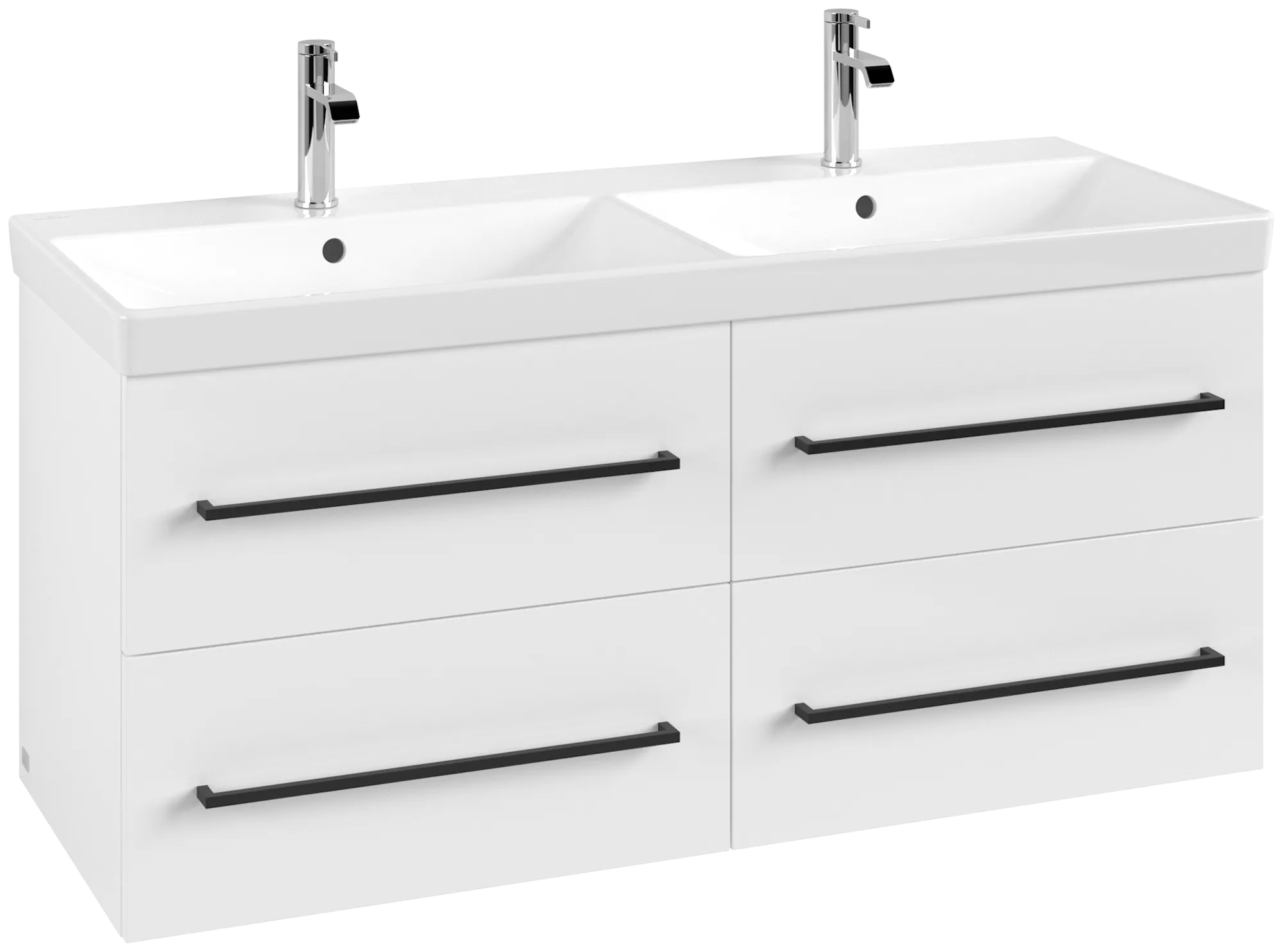 Villeroy & Boch Waschbeckenunterschrank Avento, Eckig, Brilliant White, 1180 x 514 x 452 mm, 4 Auszüge mit SoftClosing, mittige Wanneneinbauposition Villeroy & Boch Waschbeckenunterschrank Avento, Eckig, Brilliant White, 1180 x 514 x 452 mm, 4 Auszüge mit SoftClosing, mittige Wanneneinbauposition