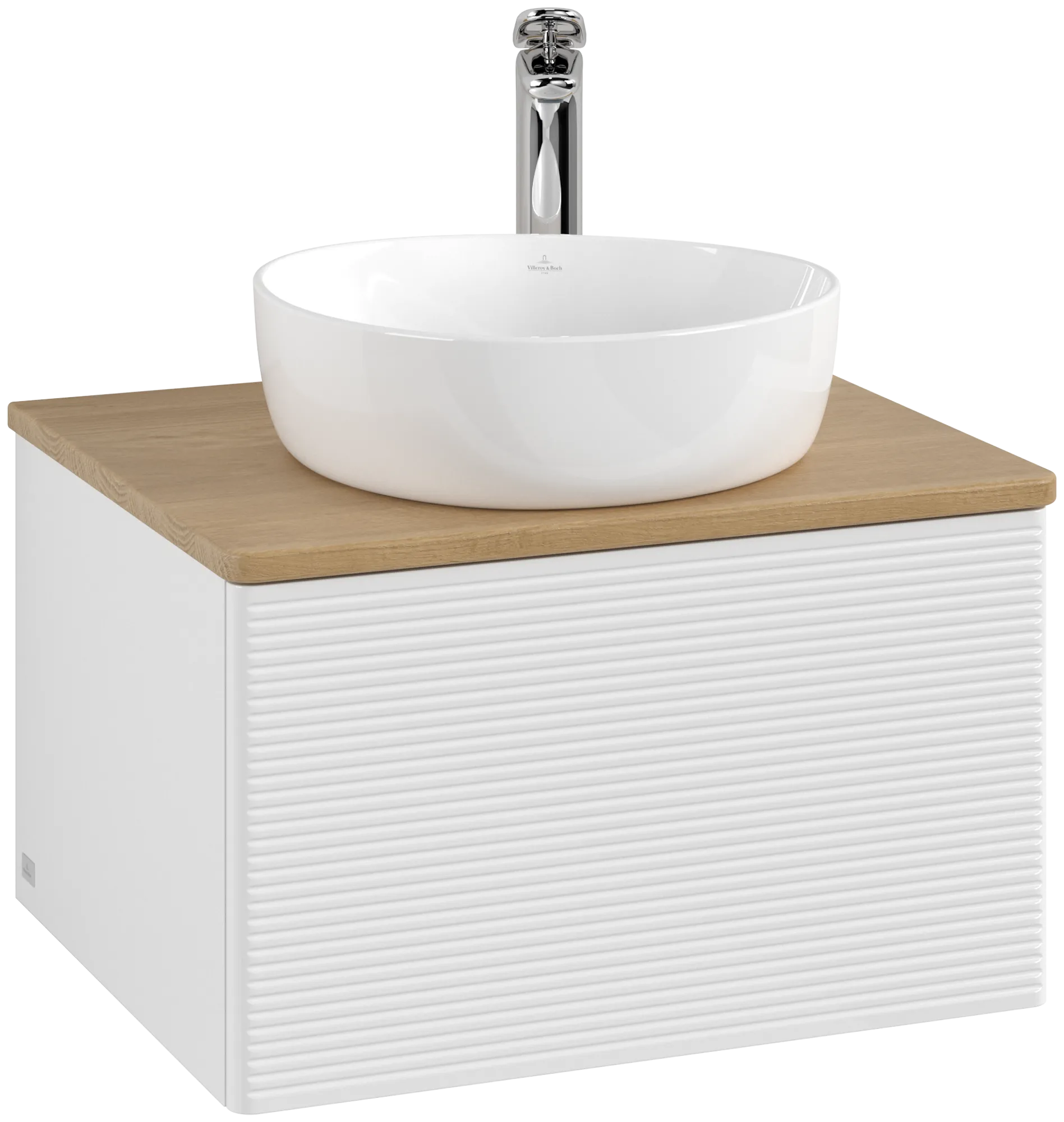 Villeroy & Boch Antao Waschbeckenunterschrank L29_5, 600x360x500 mm, Glossy White Lacquer / Honey Oak