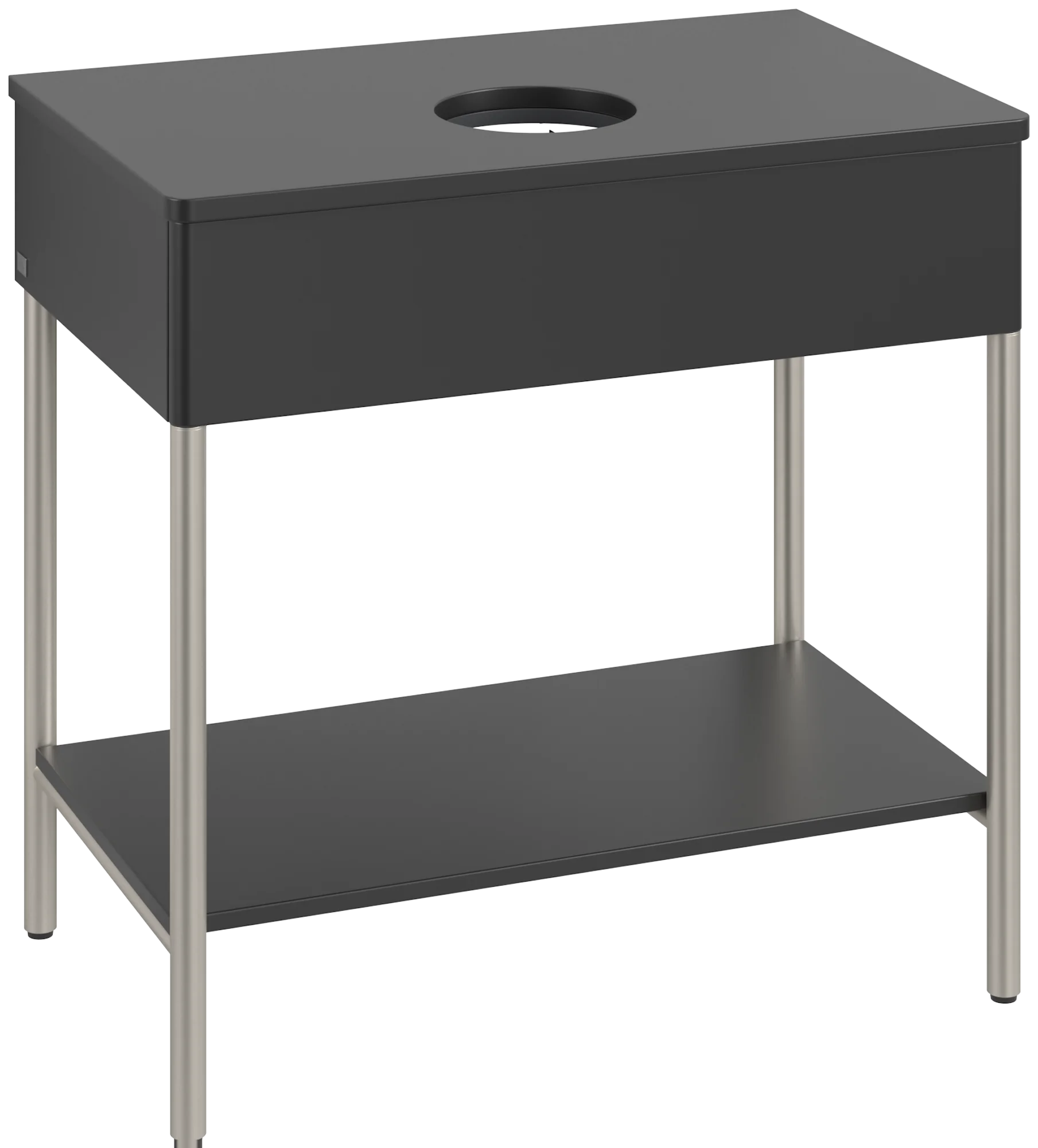 Villeroy & Boch Waschbeckenunterschrank Artis L63010, 800x782x500 mm, Black Matt Lacquer, mit Metallgestell und Beleuchtung