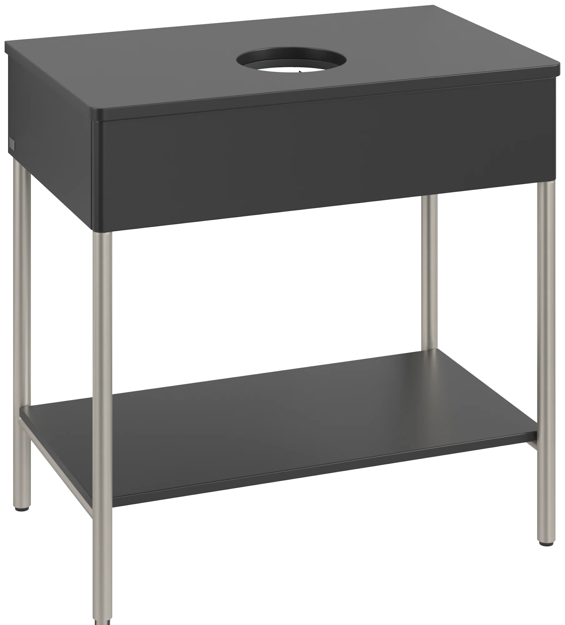 Villeroy & Boch Waschbeckenunterschrank Artis L63010, 800x782x500 mm, Black Matt Lacquer, mit Metallgestell und Beleuchtung