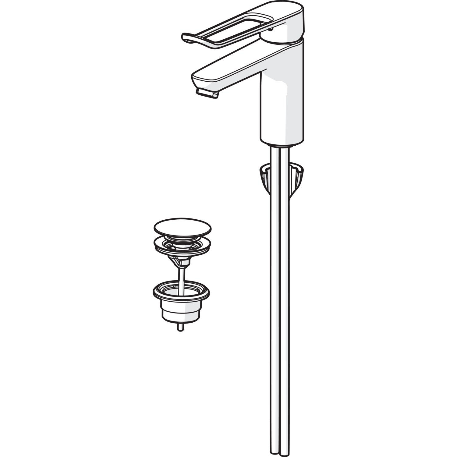 Einhand-Waschtischarmatur Bedienungshebel lang „Clinica“ Ausladung 150 mm in Chrom Einhand-Waschtischarmatur Bedienungshebel lang „Clinica“ Ausladung 150 mm in Chrom