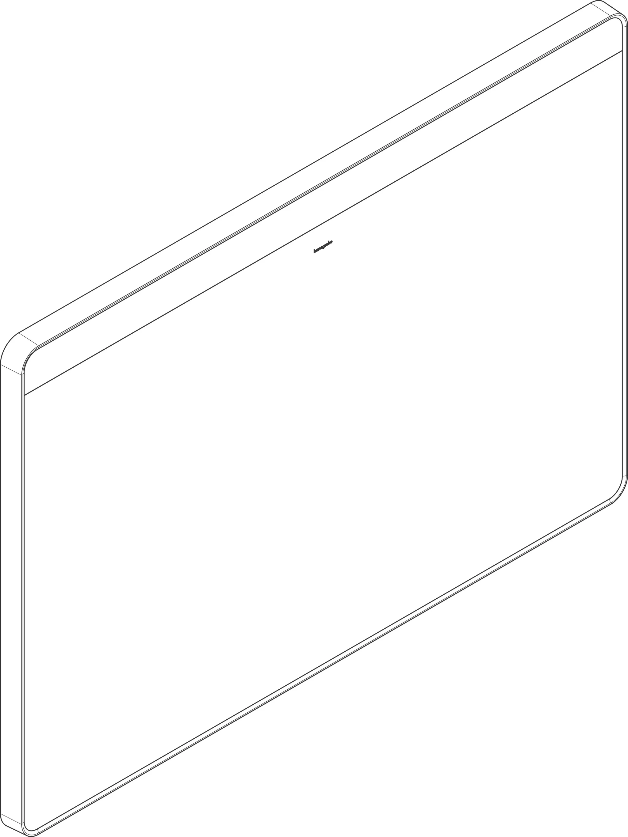 Hansgrohe Xarita Lite Q Spiegel mit horizontaler LED-Beleuchtung, Mattschwarz, Maße: 1000 x 700 x 30 mm
