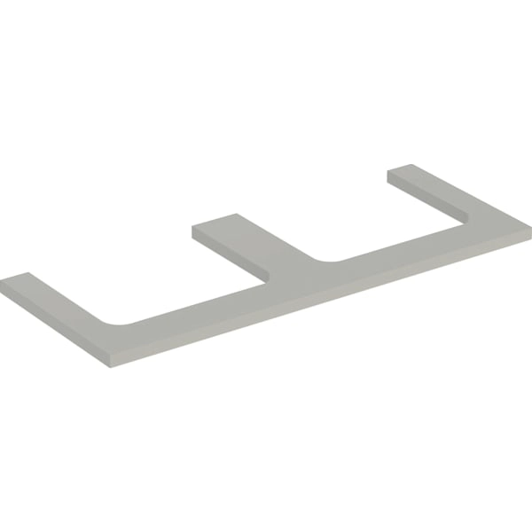 Geberit ONE Waschtischplatte greige matt, 119 x 3,2 x 47,3 cm, Ausschnitt links/rechts für Aufsatzwaschtisch rechteckig Geberit ONE Waschtischplatte greige matt, 119 x 3,2 x 47,3 cm, Ausschnitt links/rechts für Aufsatzwaschtisch rechteckig