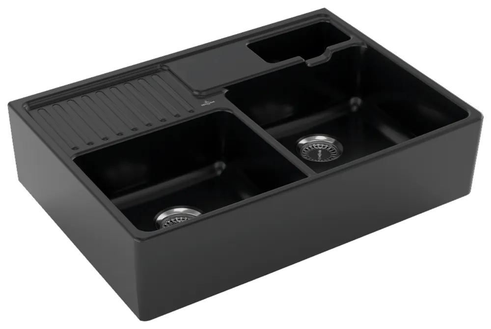 Villeroy & Boch Küchenspülbecken „Spülstein“ 895 × 630 × 220 mm in Pure Black