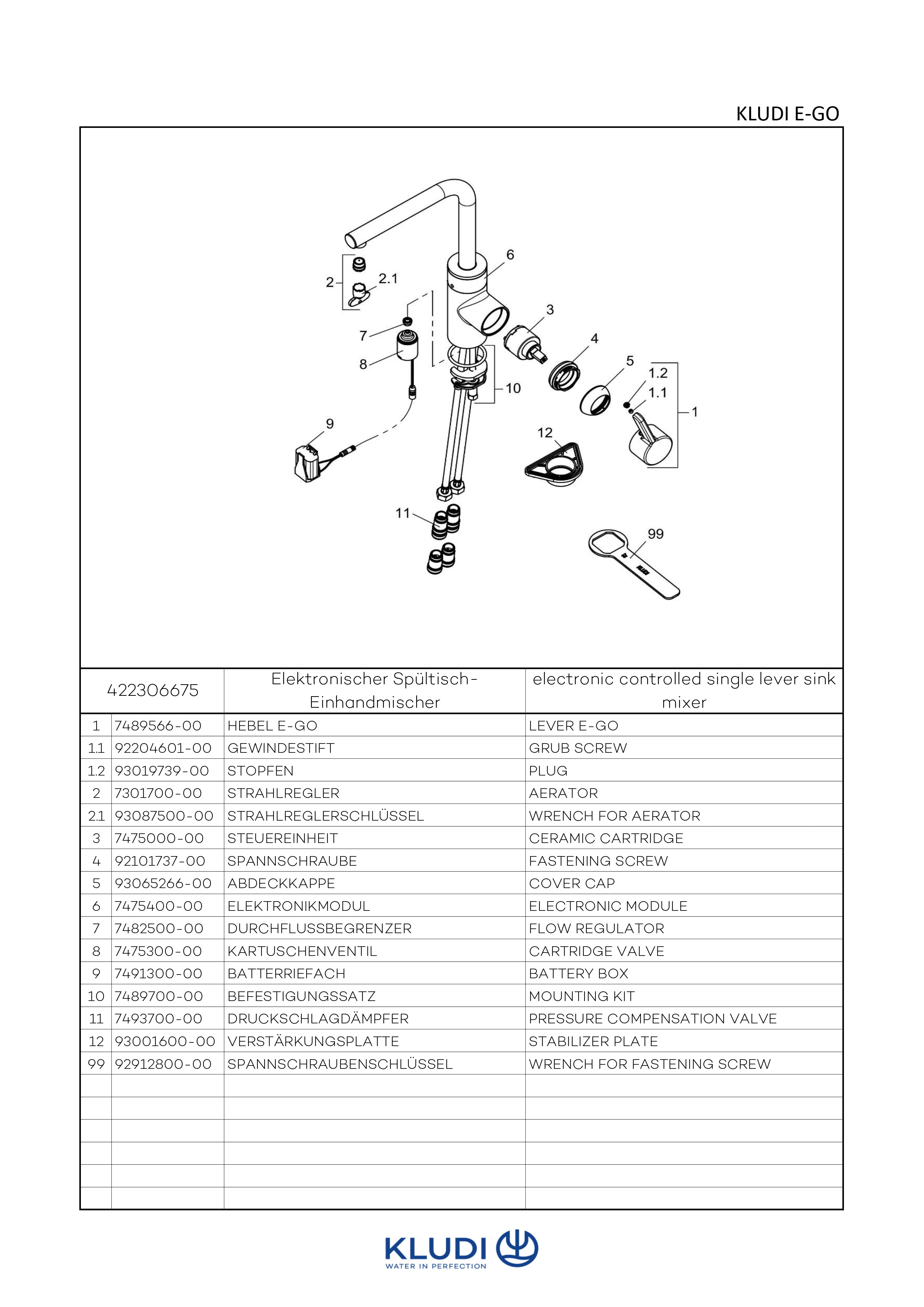EGO elektr.SpültischEHM mit Batterie, LAuslauf tiefmattschwarz EGO elektr.SpültischEHM mit Batterie, LAuslauf tiefmattschwarz