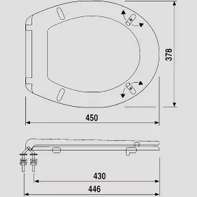 SANIT WC-Sitz 4002 (abumed) Thermoplast ES-Scharniere rot SANIT WC-Sitz 4002 (abumed) Thermoplast ES-Scharniere rot