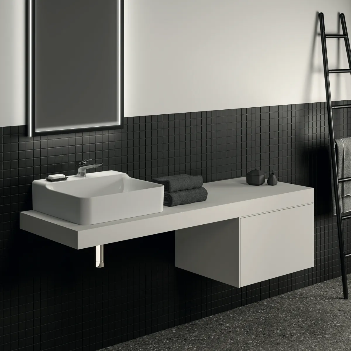 Konsole Conca, 1600x505x80mm, Weiß Konsole Conca, 1600x505x80mm, Weiß