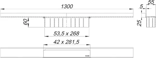 Duschrinne CeraWall Select Edelstahl matt, 1300 mm Duschrinne CeraWall Select Edelstahl matt, 1300 mm