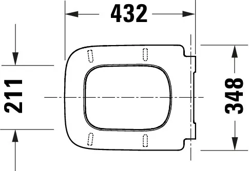 Duravit Univ. WC-Sitz Eckig Tief 438mm Ülap., Weiß