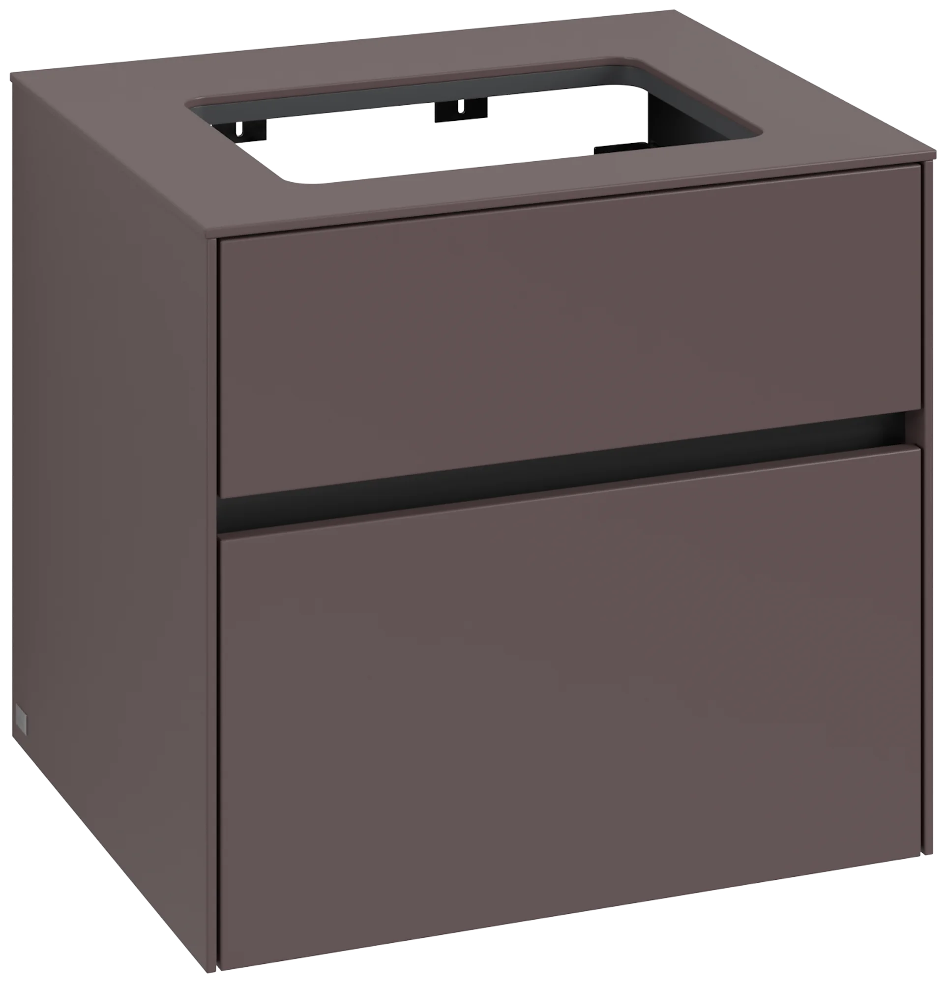 Villeroy & Boch Waschbeckenunterschrank Collaro C15500, Eckig Dark Berry, 600x548x500mm, 500mm Wanneneinbaumaß, 2 Auszüge mit Antirutsch-Boden Villeroy & Boch Waschbeckenunterschrank Collaro C15500, Eckig Dark Berry, 600x548x500mm, 500mm Wanneneinbaumaß, 2 Auszüge mit Antirutsch-Boden