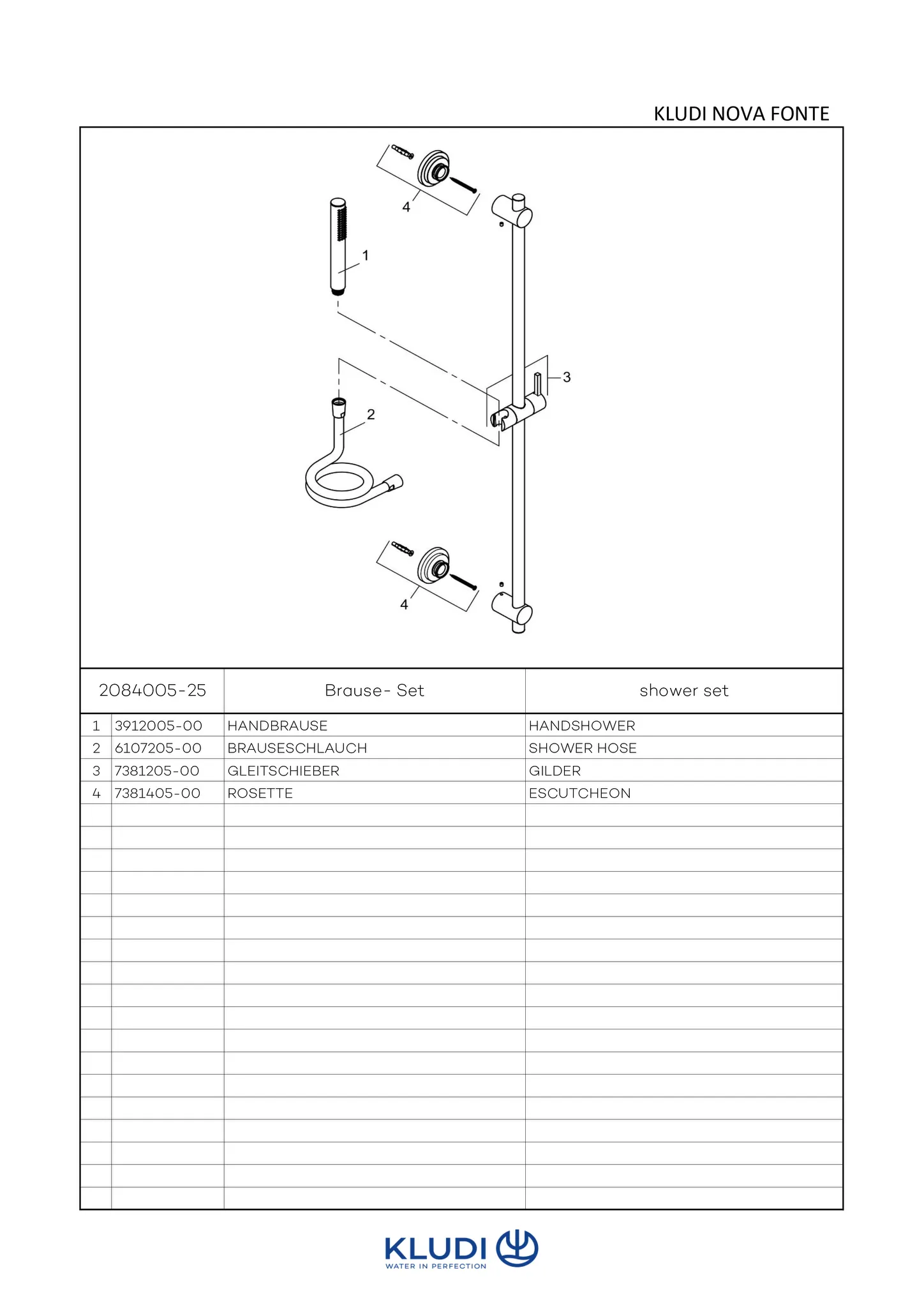 NOVA FONTE Classic BrauseSet 1S 900 MM chrom NOVA FONTE Classic BrauseSet 1S 900 MM chrom
